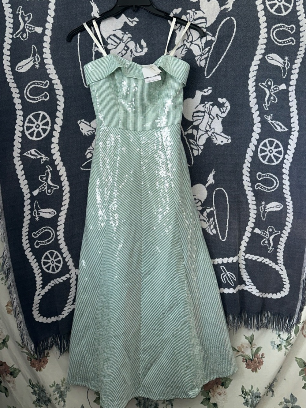 Shoshanna Mint and White Textured Dress